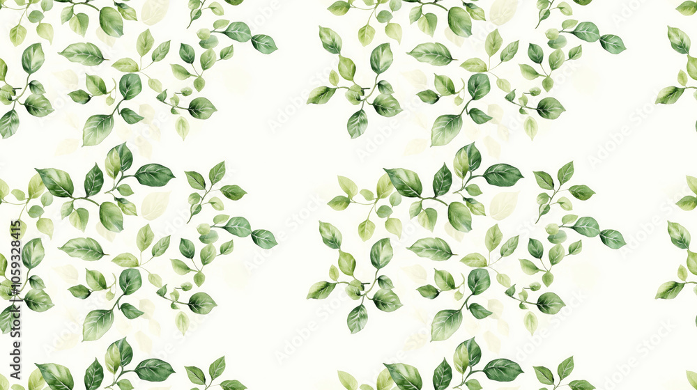 Watercolor seamless pattern featuring a delicate frame crafted from lush green leaves ideal for nature inspired designs Watercolor seamless pattern featuring a delicate frame crafted from lush green leaves ideal for nature inspired designs