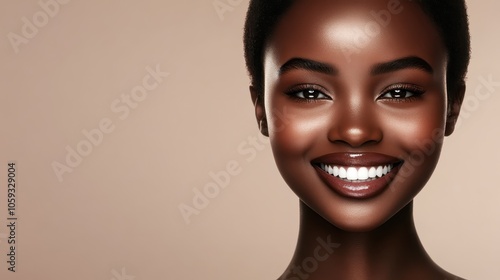 Smiling Woman with Radiant Complexion 