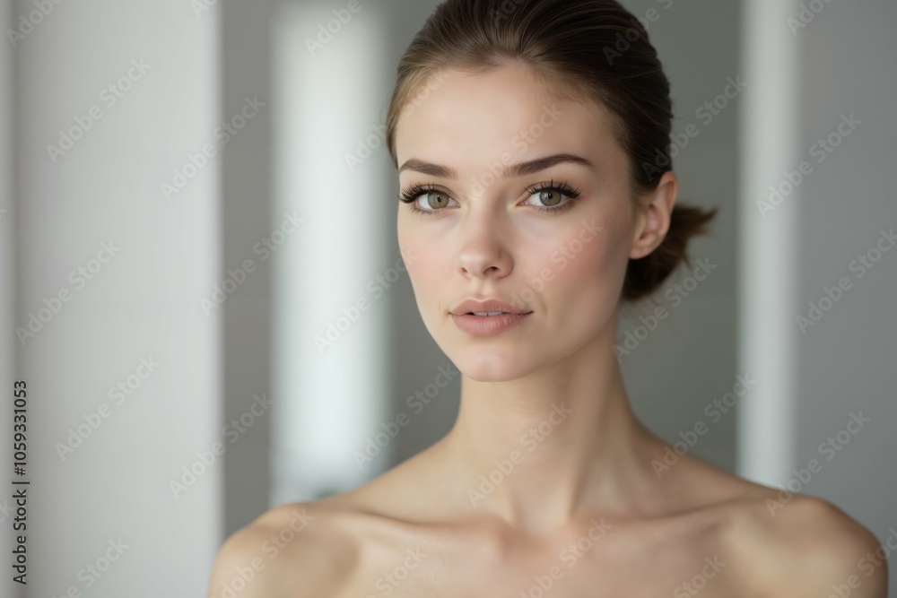 Portrait of a young woman with natural beauty and elegant look. Portrait of a young woman with natural beauty and elegant look.