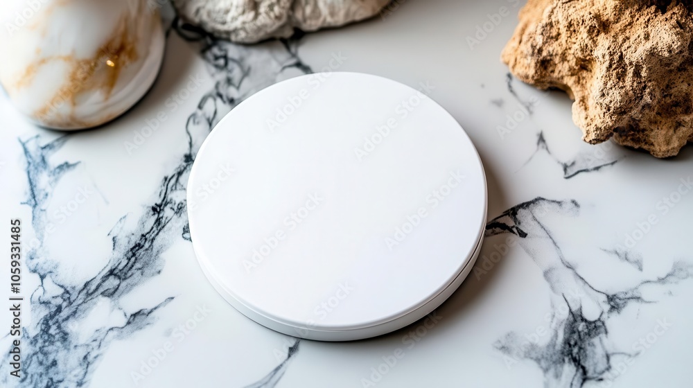 Blank round coaster mockup on a white background, ideal for logo or event branding designs Blank round coaster mockup on a white background, ideal for logo or event branding designs