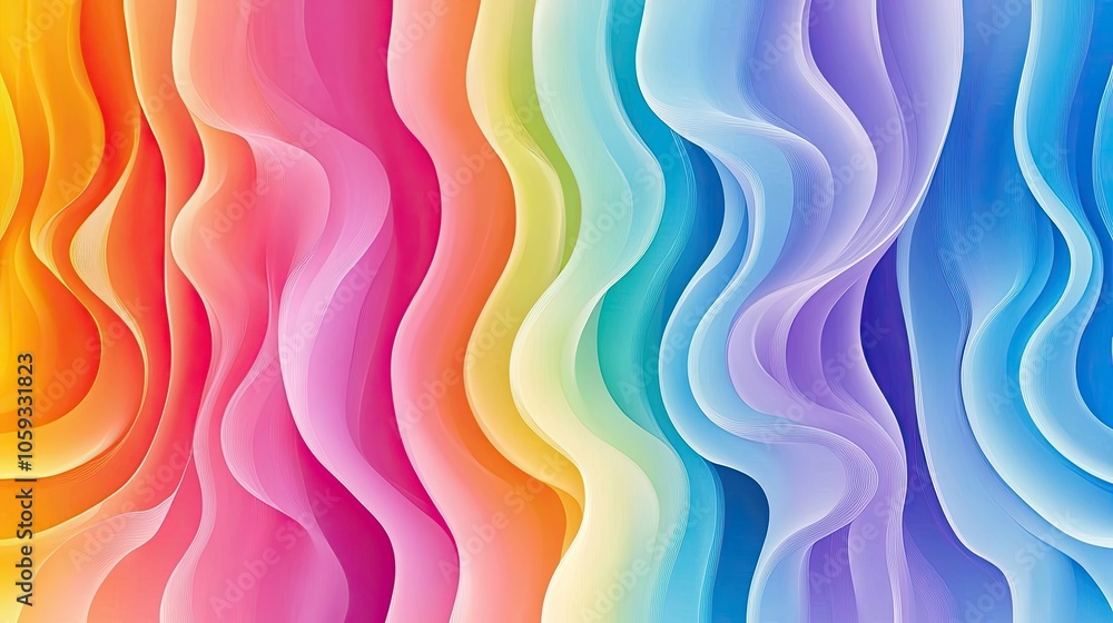 Abstract seamless background with wavy lines in gradient hues, adding flow and texture to the visual. Abstract seamless background with wavy lines in gradient hues, adding flow and texture to the visual.