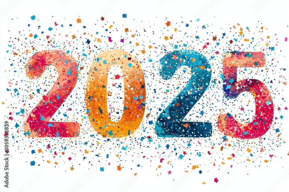 The year is twenty-five and it is a colorful and vibrant image The year is twenty-five and it is a colorful and vibrant image