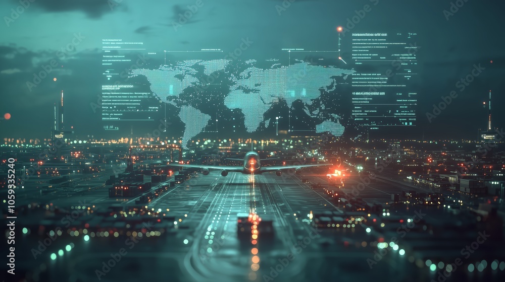 Obraz premium Interactive Logistics Interface with Tracking Map
