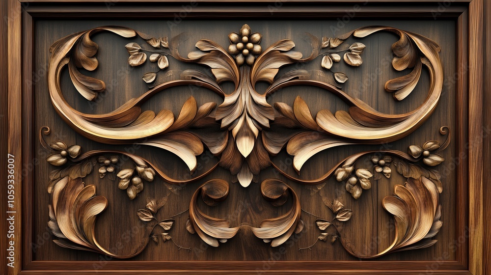 Elegant Wooden Carved Wall Design Elegant Wooden Carved Wall Design