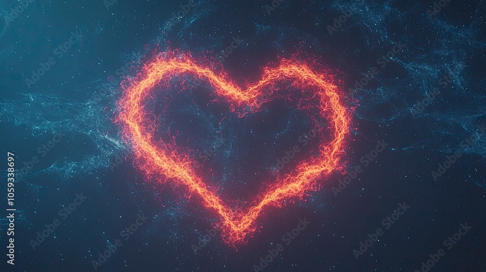 Minimalistic Heart Design with Dark Background and Glow Minimalistic Heart Design with Dark Background and Glow