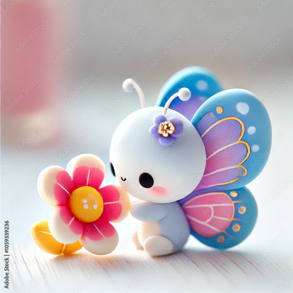 Fototapeta premium easter bunny with flowers
