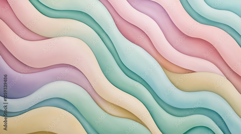 Softly colored wavy lines in a seamless pattern, ideal as a fluid background design for various projects. Softly colored wavy lines in a seamless pattern, ideal as a fluid background design for various projects.