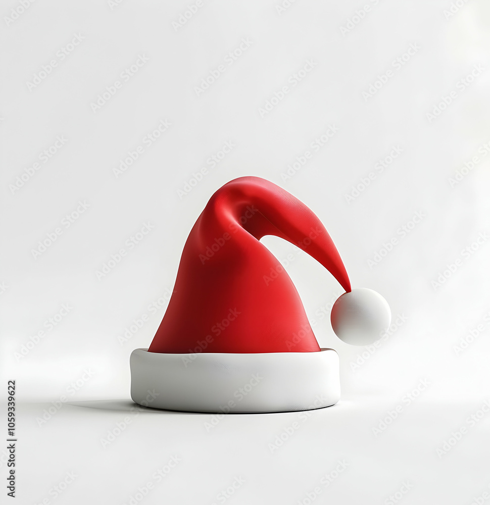 3D icon of a Santa hat, white background