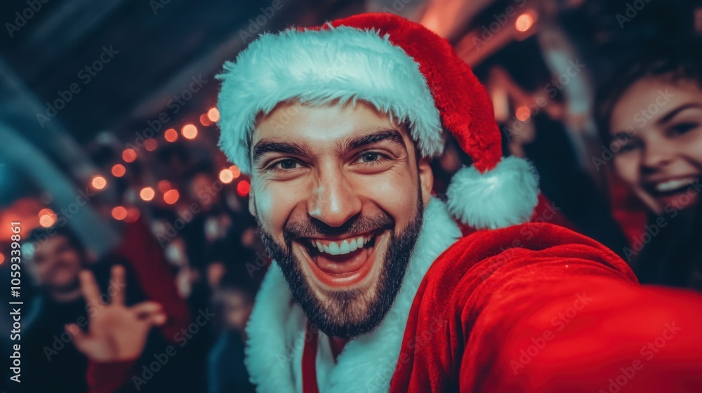 Joyful Santa Photobombing Family Christmas Celebration Joyful Santa Photobombing Family Christmas Celebration