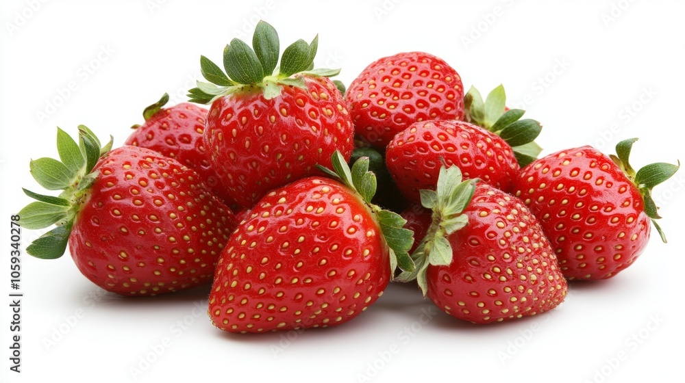 Fresh Red Strawberries Isolated on White Background Fresh Red Strawberries Isolated on White Background