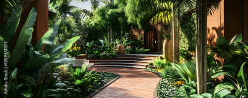 Luxury resort hotel garden design for tourism architecture