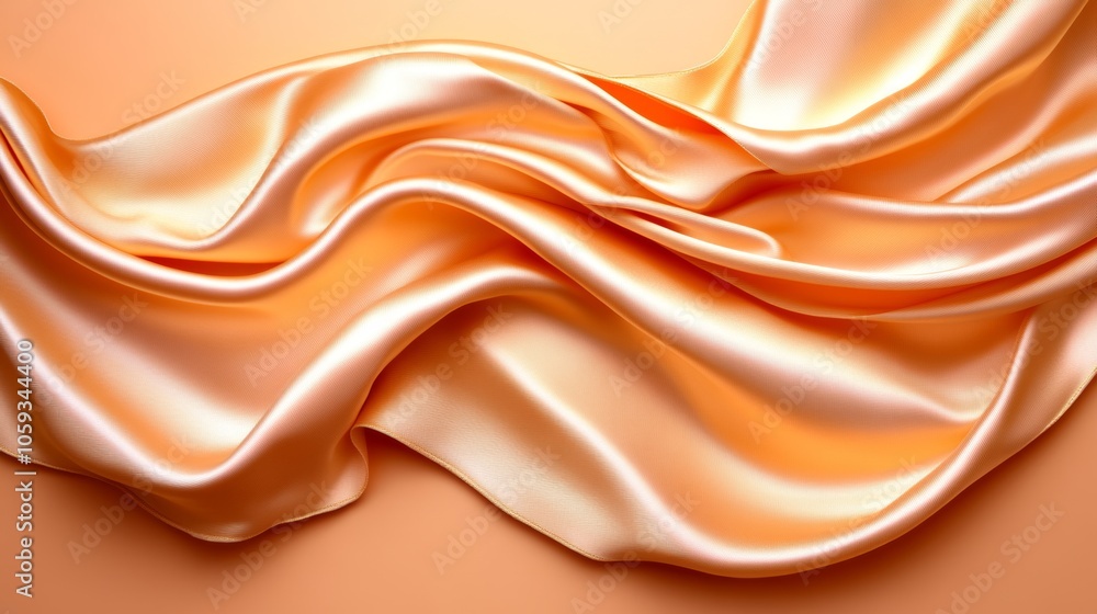 Obraz premium Abstract Smooth Peach Satin Fabric Drape Texture Background