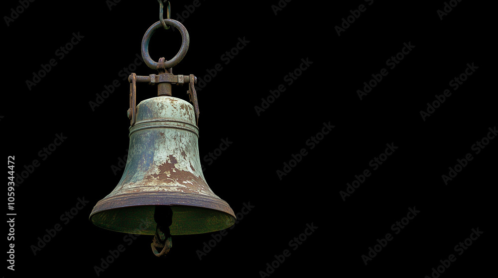 Single Church Bell On The Black Background