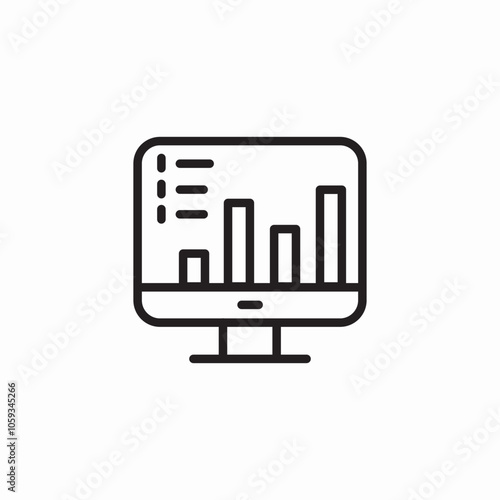 computer statistics icon sign vector