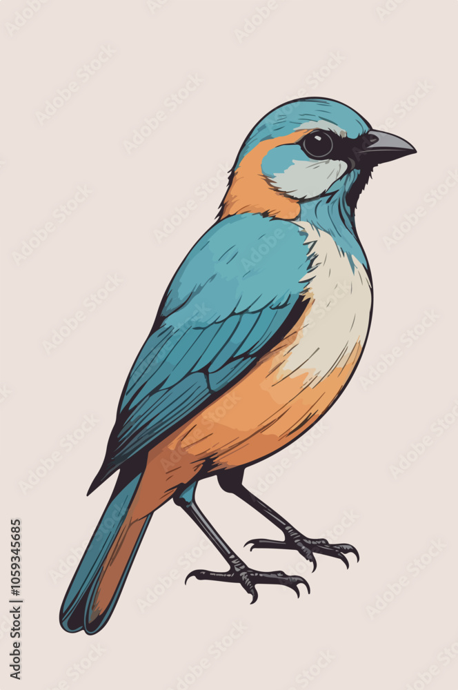 Fototapeta premium Blue Bird in vector illustration