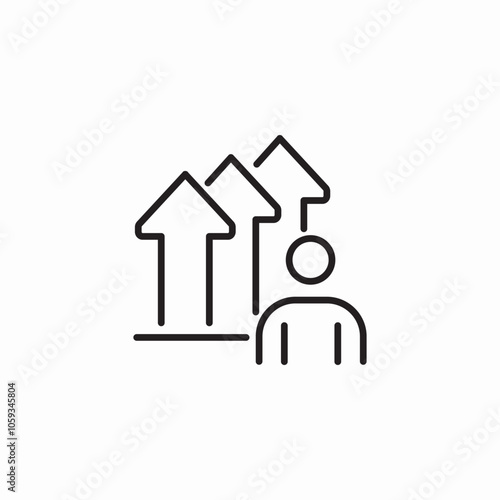 employee skills groth progress icon sign vector