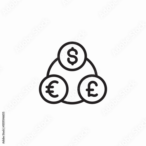 money currency exchange icon sign vector