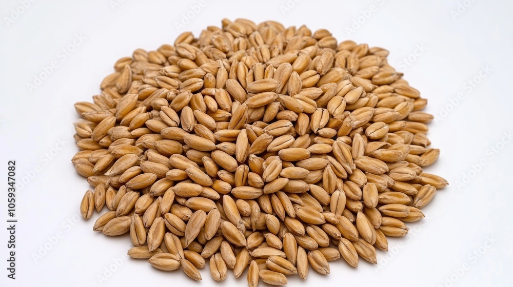 Organic Spelt Grain Close Up Isolated on White Background Organic Spelt Grain Close Up Isolated on White Background