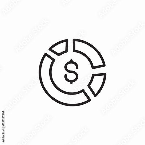 money statistics circle icon sign vector