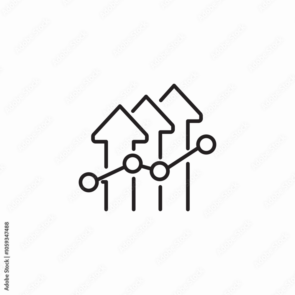 progress growth icon sign vector progress growth icon sign vector