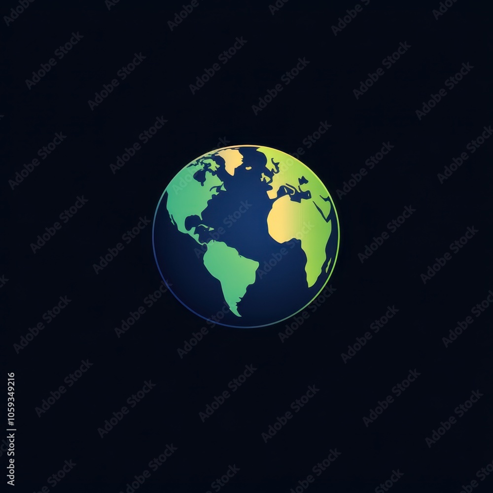 Simple Globe on Dark Background Simple Globe on Dark Background