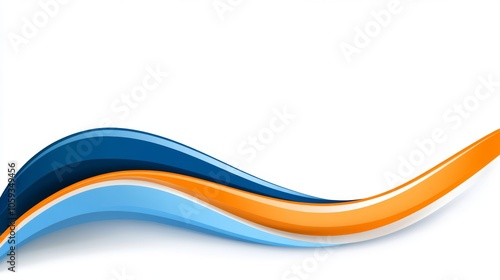 Abstract Orange Blue White Waves Background Design