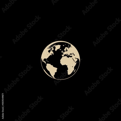 Globe on Black Background 