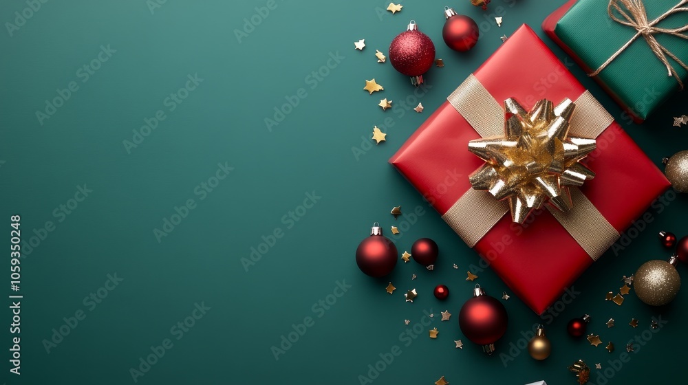 Closeup of Beautifully Wrapped Christmas Gifts Closeup of Beautifully Wrapped Christmas Gifts