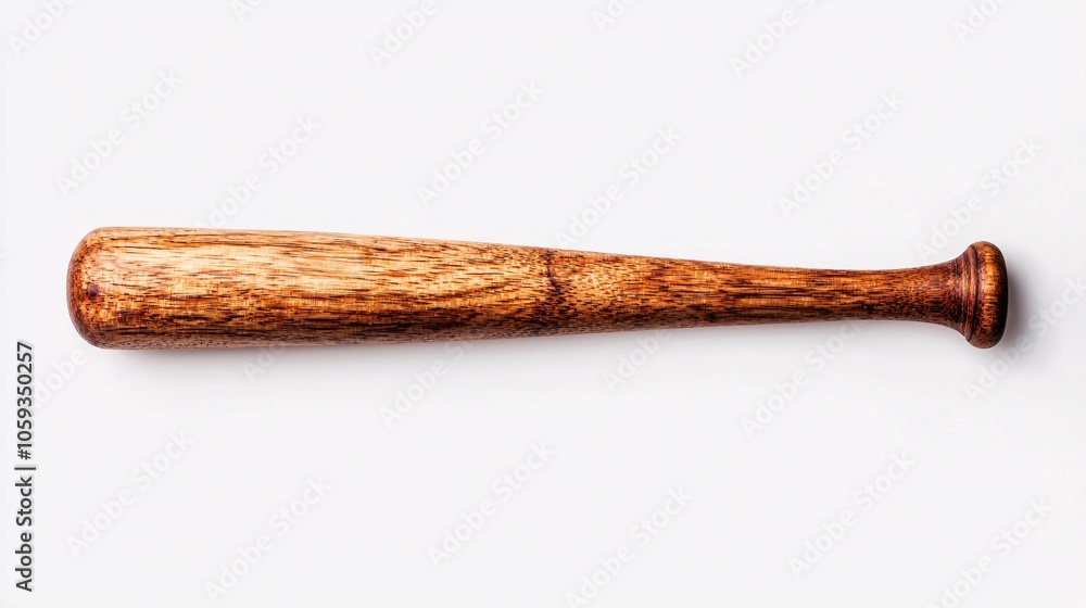 Classic Wooden Baseball Bat Clip Art with Smooth Texture on White Background Classic Wooden Baseball Bat Clip Art with Smooth Texture on White Background