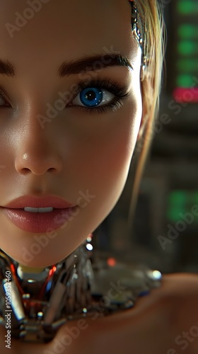 
Strong female robots are the source of electricity that in the future will replace human workers in an era of diminishing and weakening humanity. will become a part of life It may also be something t photo