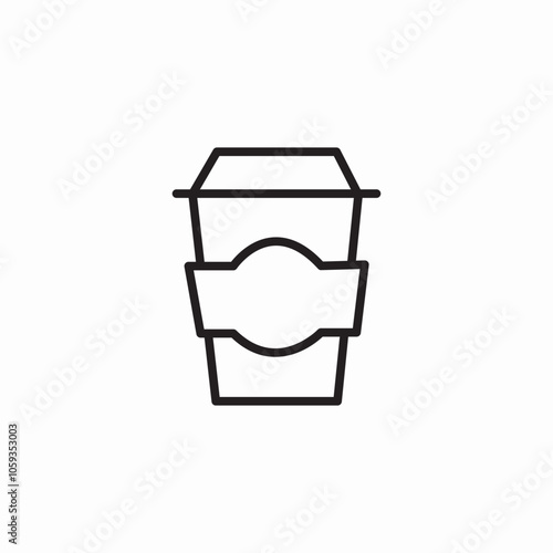 coffee paper glass icon sign vector