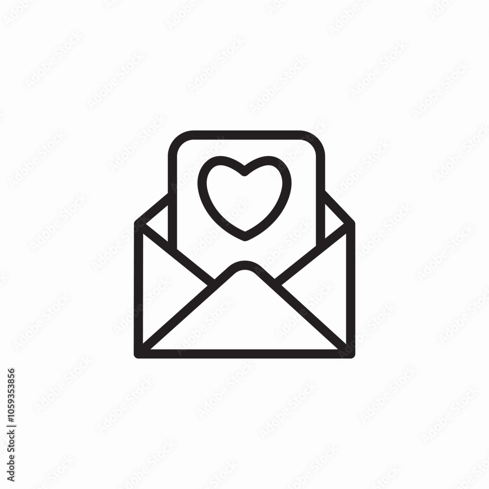 mail romantic heart icon sign vector mail romantic heart icon sign vector