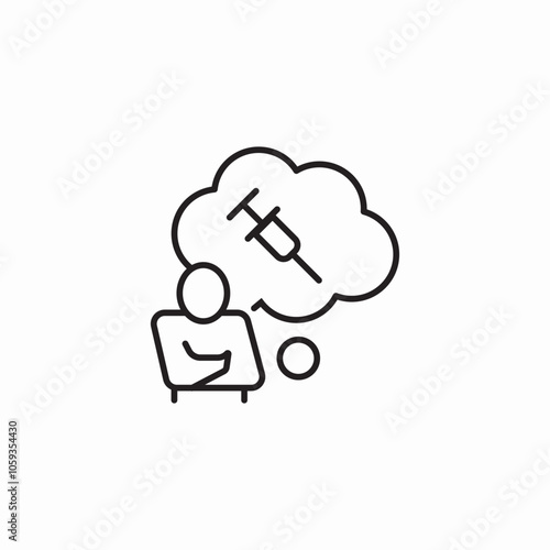 thinking about drugs icon sign vector