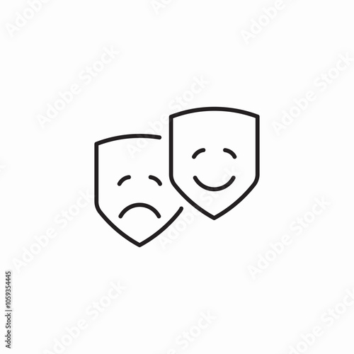 theater drama masks icon sign vector