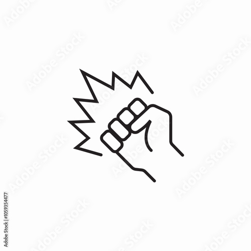 violenece punch fist icon sign vector