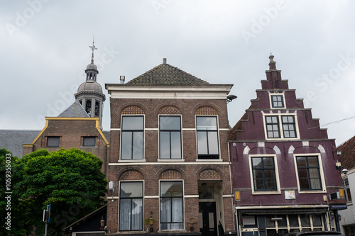 House facades in the old town of Alkmaar in the Netherlands