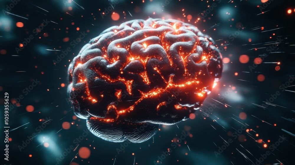 Glowing Brain with Particles Glowing Brain with Particles