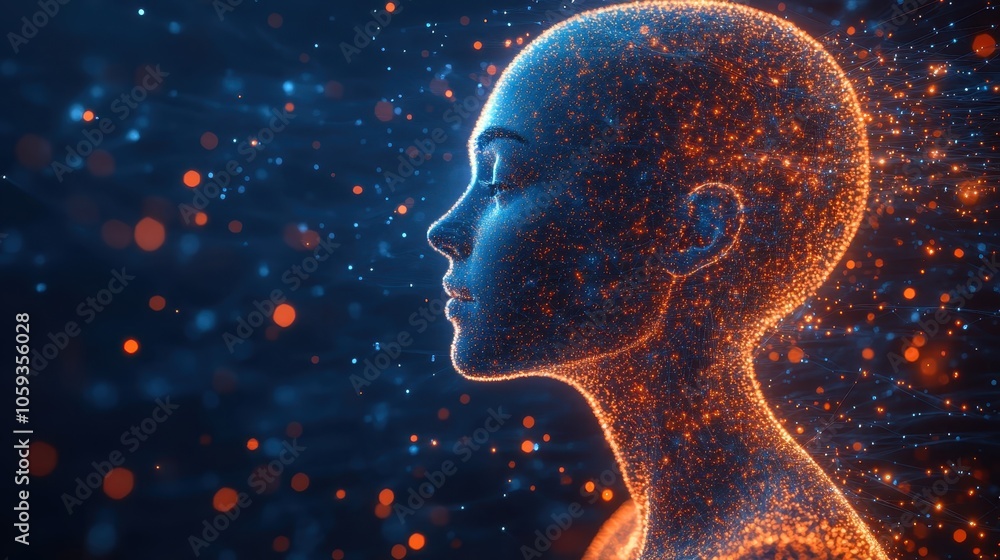 Abstract Human Silhouette with Particles Abstract Human Silhouette with Particles