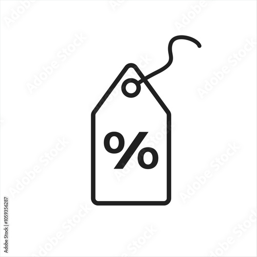 Price tag percent discount line icon vector