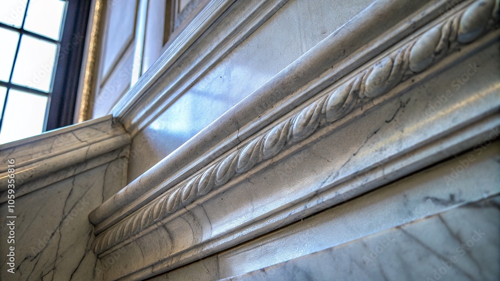 Obraz premium High-Resolution Italian Grey Marble Texture for Abstract Interior Decoration in Low Light Photography