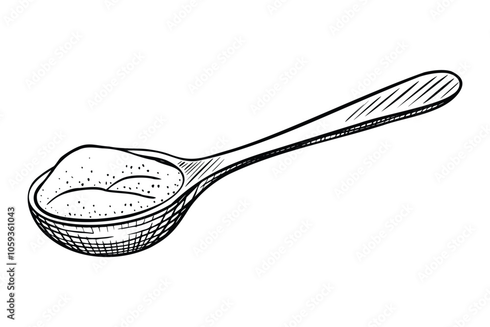 Fotografie Wooden spoon with Flour