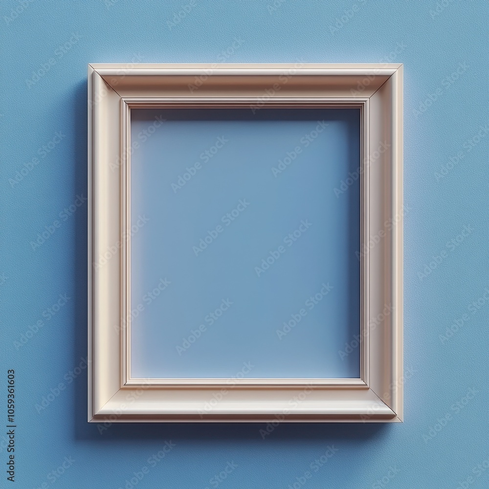 Minimalist Frame on Solid Blue Background Minimalist Frame on Solid Blue Background