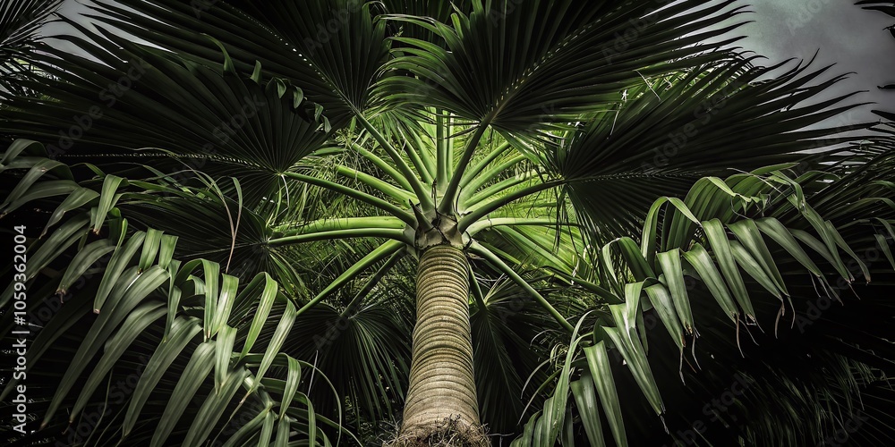 Naklejka premium Isolated Sugar Palm Tree on White Background for Nature and Tropical Themes