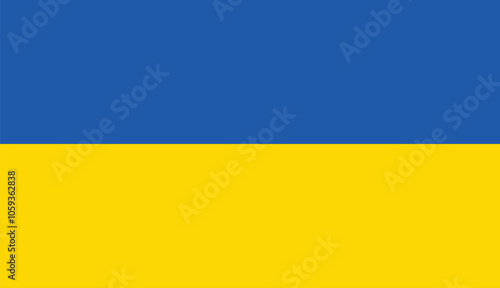 Flag of Ukraine, Ukrainian National Flag, Blue and Yellow Bicolor, Ukrainian Flag, Flat vector