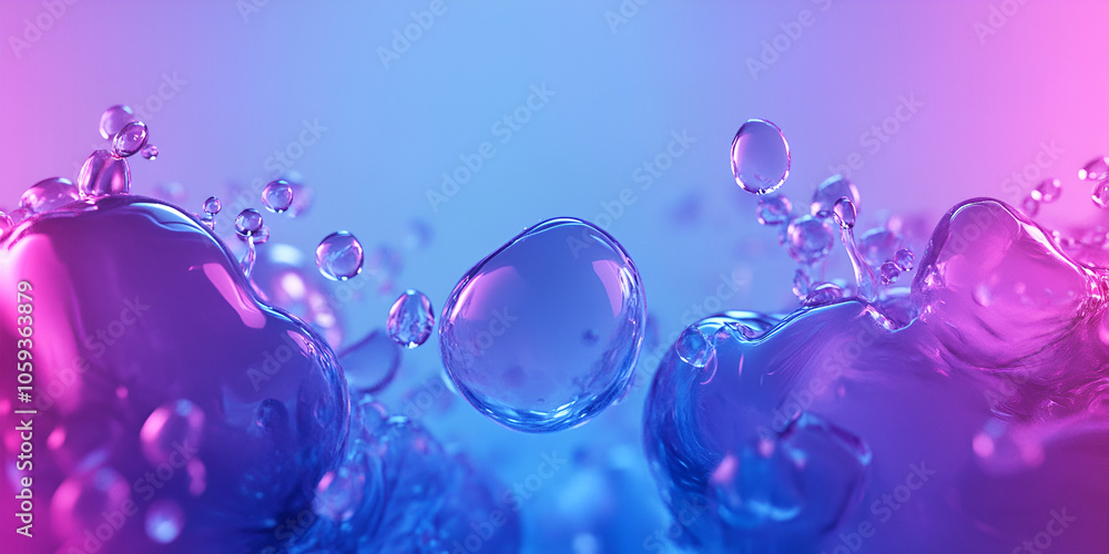 Macro Blue Bubbles in Liquid Macro Blue Bubbles in Liquid