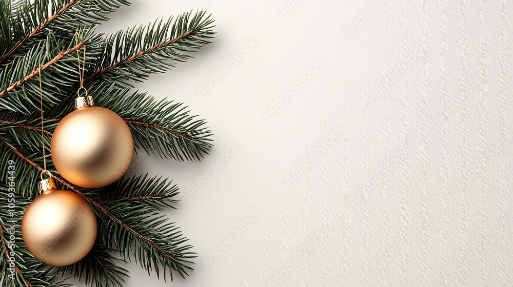 Elegant Christmas Ornaments with Pine Branches Elegant Christmas Ornaments with Pine Branches