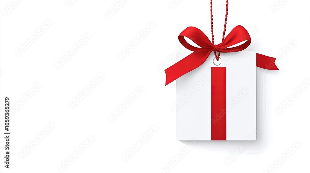 Obraz premium Elegant Gift Box with Red Ribbon Decoration