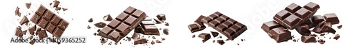 Isolated Chocolate Bar with Broken Squares