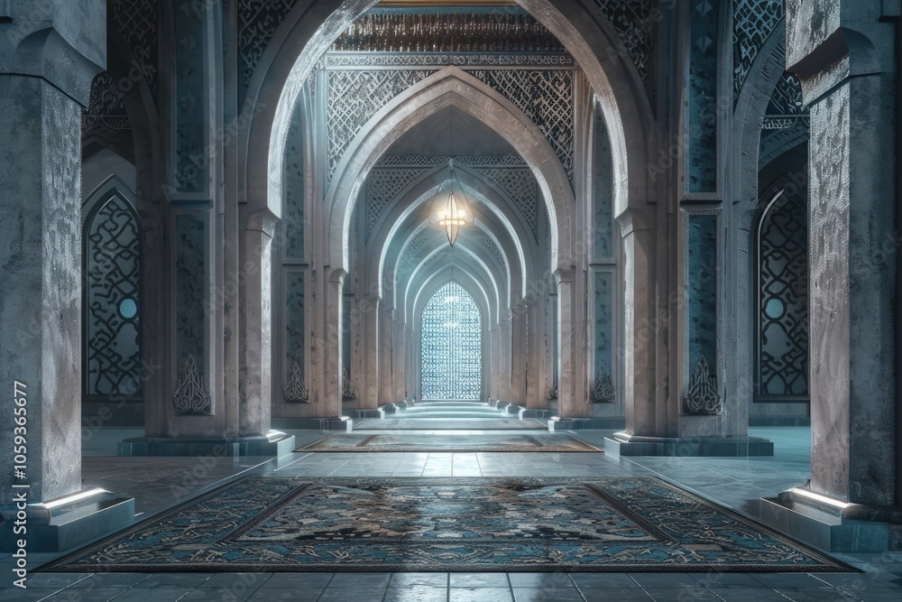 Obraz premium Islamic mosque background for Ramadan social media posts.