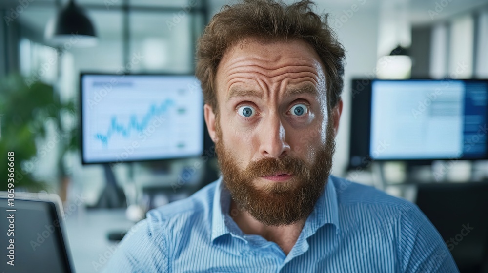 Worried investors gathered around multiple screens, analyzing financial data and market trends, reflecting the tension and uncertainty in the investment world.